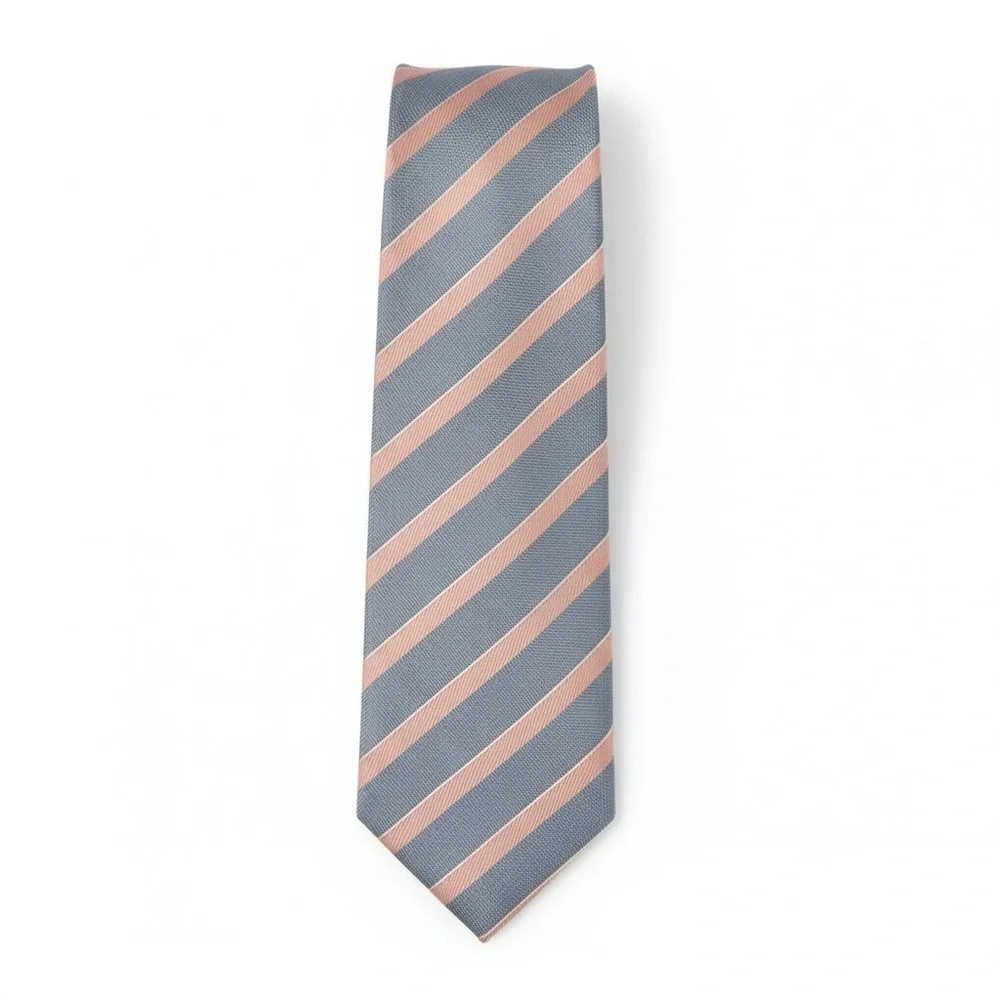 BROOKS BROTHERS Pink & Blue Striped Silk Wear To Work Classic Tie